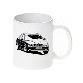 BMW 5er E34 520i 530i 540i M5 Frontview  Tasse / Keramikbecher m. Aufdruck