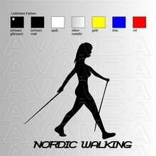 Nordic Walking (2) Frau Aufkleber Sticker