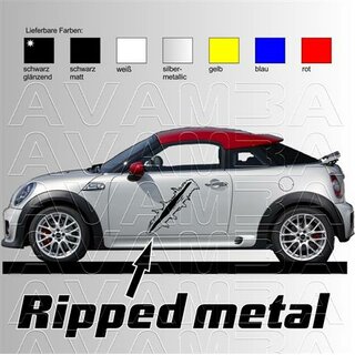 Ripped metal decor Sticker Aufkleber Autoaufkleber - AVAMBA SHOP - di