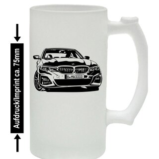 BMW 3er G20 / G21 Front   Bierkrug / Beermug m. Aufdruck