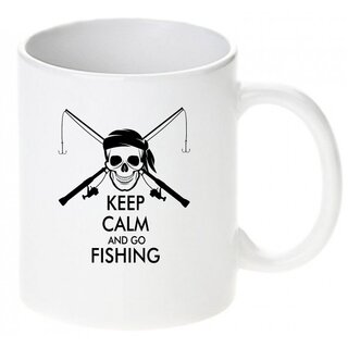 Keep calm and go fishing / Keramikbecher m. Aufdruck