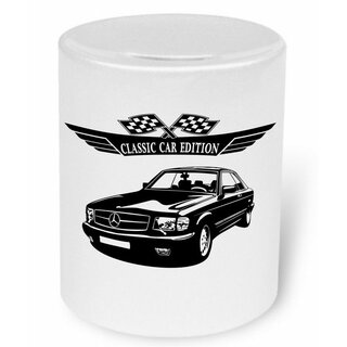 Mercedes Benz 380 SEC 420 SEC 500 SEC  (C126; 1981-1991)- Moneybox / Spardose mit Aufdruck