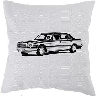 Mercedes Benz W126  280 S - 560 SEL Limo V2  (1981-1991) - Car-Art-Kissen / Car-Art-Pillow