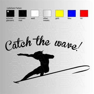 Wavesurfing Wellenreiten Catch the wave2  Aufkleber / Sticker