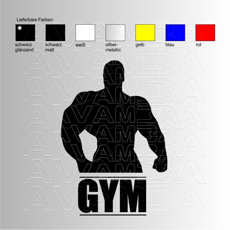 Bodybuilding GYM Aufkleber/ Sticker - AVAMBA SHOP - die schönsten Aut