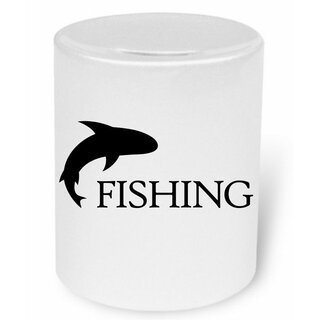 Fishing (springender Fisch) Moneybox / Spardose mit Aufdruck - AVAMB