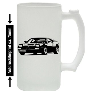 BMW M1 Version2 (E26 - 1978-1981) Bierkrug / Beermug m. Aufdruck