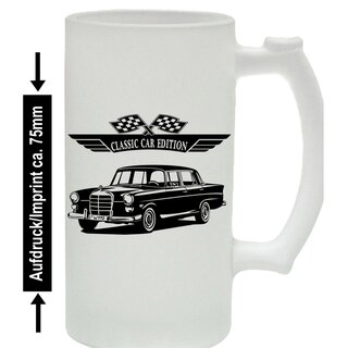 Mercedes W110 Heckflosse  (1961 - 1968) Bierkrug / Beermug m. Aufdruck