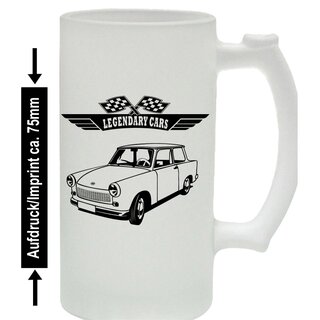 Trabant Trabbi Sachsenring (1957 - 1991) Bierkrug / Beermug m. Aufdruck