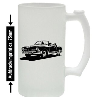 Karmann Ghia Cabriolet Typ 14  (ab 1957)  Bierkrug / Beermug m. Aufdruck